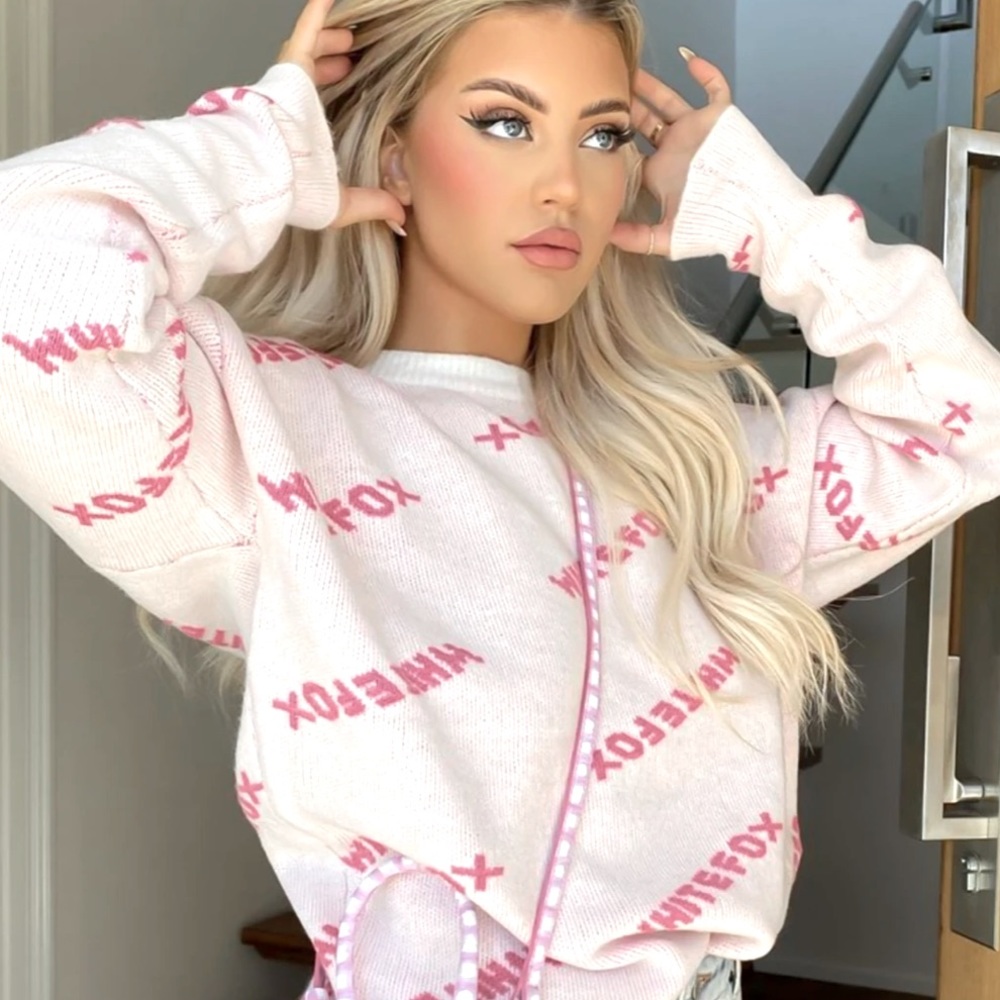 White Fox Brooklyn Knit Baby Pink